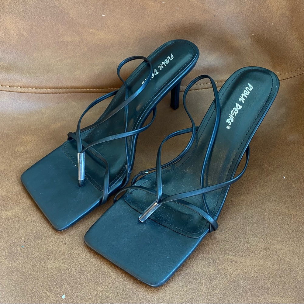 Public Desire Black Heeled Sandals